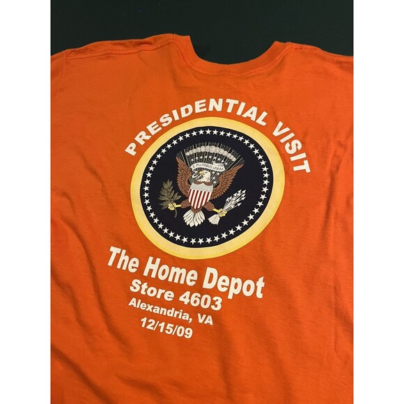 RARE The Home Depot Vintage 2008 Presidential Obama Visit T-Shirt XL Seal USA - Picture 1 of 9